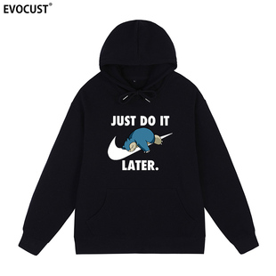 later卡通搞笑恶搞树懒男女美式 just 卡比兽连帽卫衣snorlax