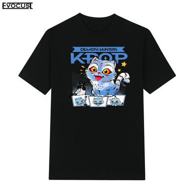 KPOP猫咪demon Blue cat hunters tiger卡通动漫短袖T恤男女