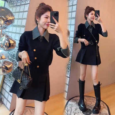 2025一整套入秋穿搭新款时尚女气质穿搭小个子短裙两件套春秋套装