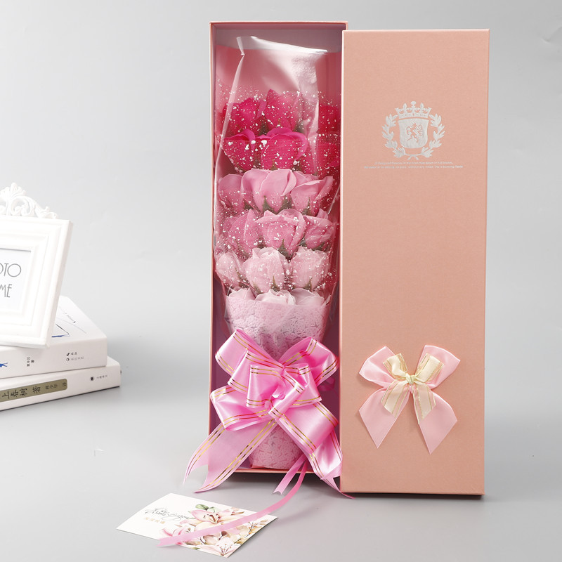 母亲节创意礼品18朵玫瑰香皂花束礼盒520送男女朋友老婆生日礼物