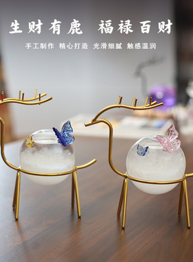 天气预报瓶小鹿风暴瓶创意天气瓶送朋友现代风家居玄关电视柜摆件