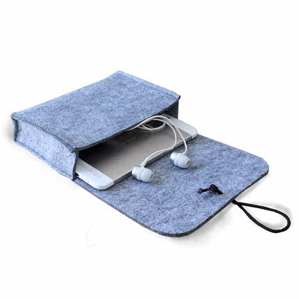 苹果充电器电源鼠标包 鼠标移动电源套充电宝手机通用毛毡收纳袋