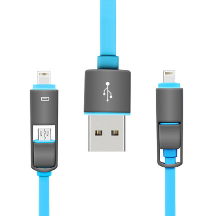 伸缩数据线 二合一拖二多功能安卓手机通用iPhone5s/6Plus充电线