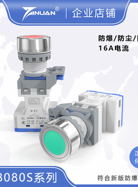 JS8080S-A防爆防尘防腐控制按钮塑料开孔22mm开关一开闭常开常闭