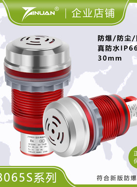 JS8065S-B防爆防尘防水IP66闪光蜂鸣器声光报警灯24V220V开孔30mm