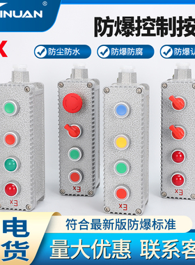 JS-S80防爆按钮开关盒 急停按钮开关 LA53 四位控制按钮 开孔22MM