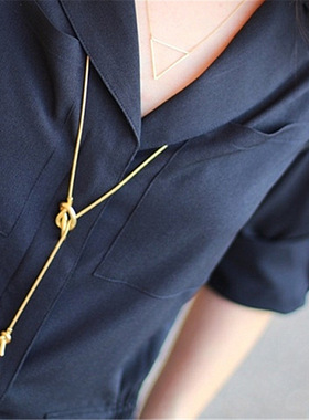 气质简约可拉伸打结项链配饰女