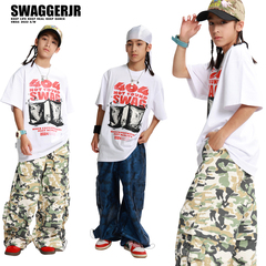 Swagger.JR儿童街舞潮服酷帅hiphop套装爵士舞演出服短袖工装长裤