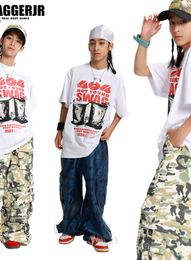 Swagger.JR儿童街舞潮服酷帅hiphop套装爵士舞演出服短袖工装长裤