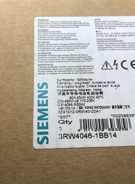 软启动器3RW4046-1BB14 45KW  3RW4046-1BB14原装现货
