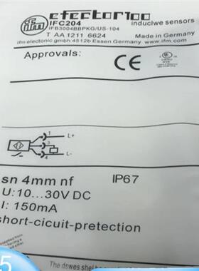 IFM德国接近开关IFC204 IFC205 IFC206 IFC207感应式传感器