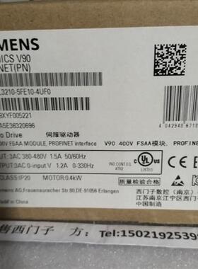 6SL3210-5FE10-4UF0 SINAMICS V90含 PROFINET 输入电压