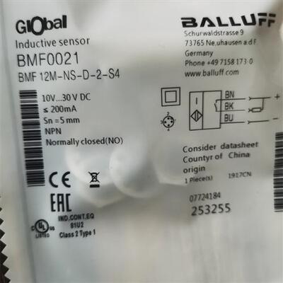 全新巴鲁夫BMF 12M-NO NS PO PS-C-D-2-S4 21K-C-2-PU-02-05-S49