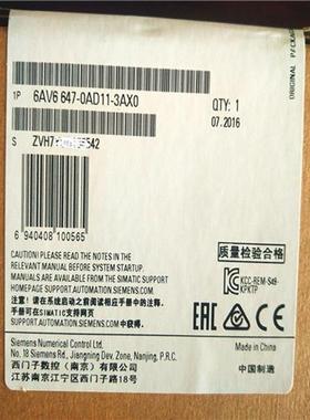 6AV6647-0AD11-3AX0KTP600PN触摸屏 6AV6 647-OAD11-3AXO