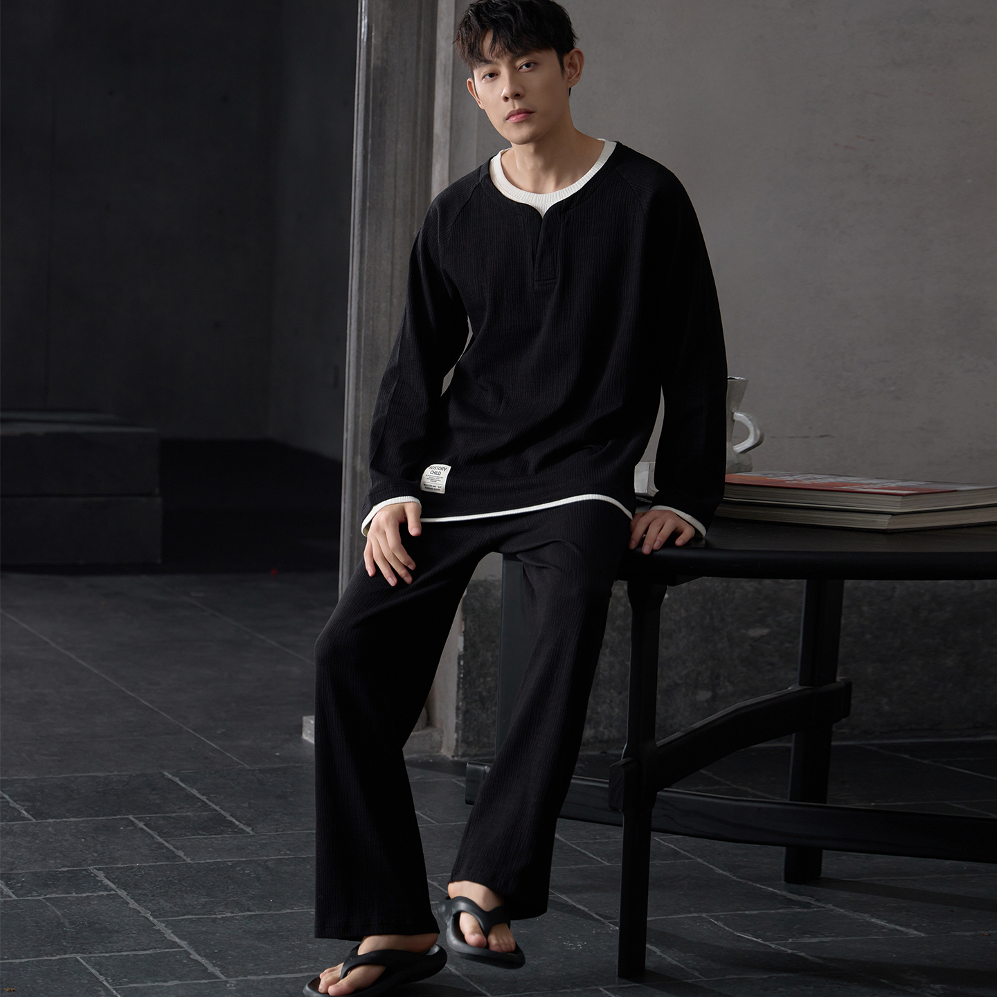 男士睡衣纯棉春秋季长袖宽松休闲