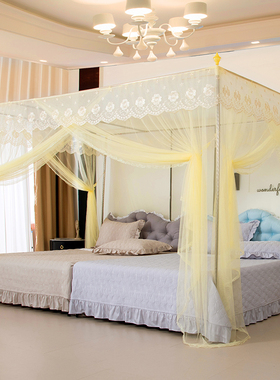 订做新款宫廷家用蚊帐大小拼接床定制超宽特殊尺寸炕床蚊帐带支架