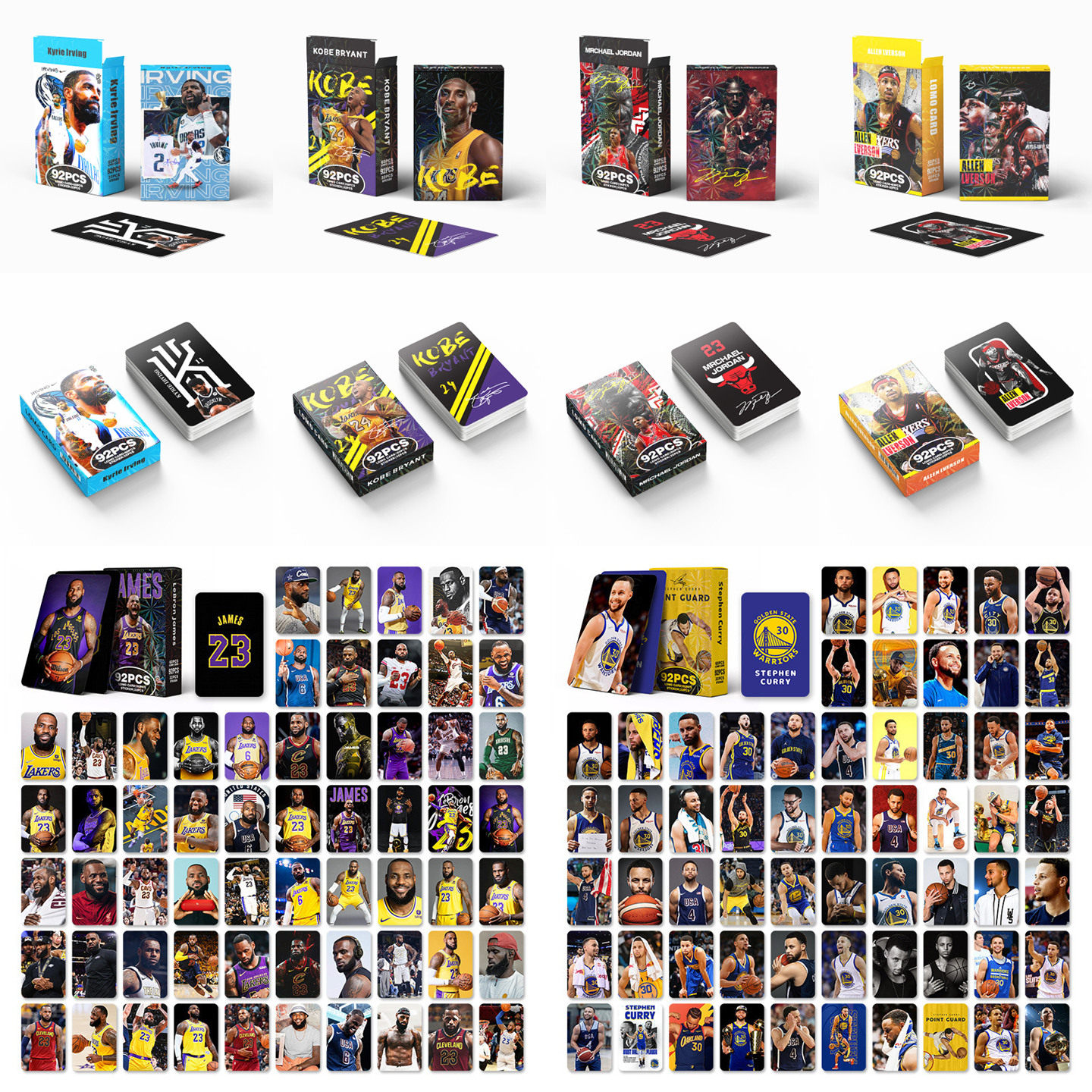 篮球明星卡片小贴纸收藏照片球星卡科比欧文库里詹姆斯周边纪念品