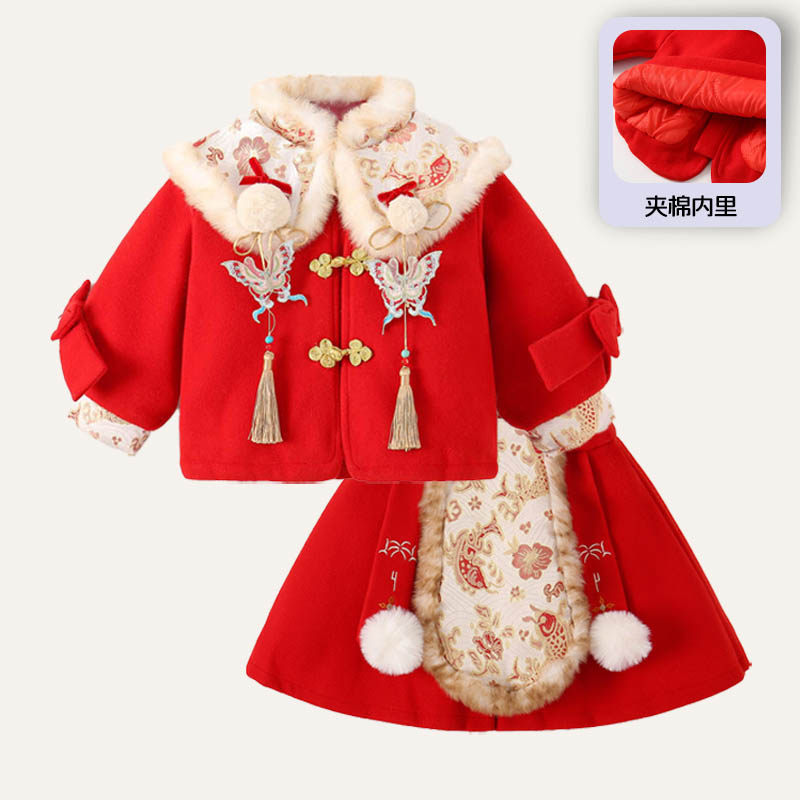女童国风拜年服冬装新款洋气儿童加绒保暖唐装外套女孩汉服套装裙,童装/婴儿装/亲子装,套装,淘宝优惠券,粉丝福利购,淘宝优惠卷