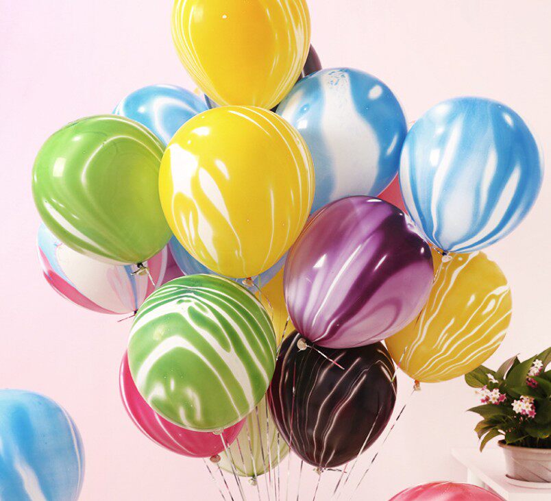 10寸2.2克加厚玛瑙飘空气球 云彩乳胶气球 新年元旦晚会派对布置