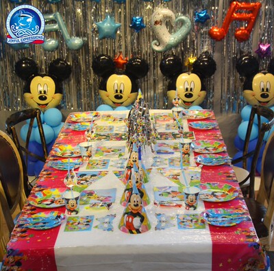 米奇生日派对用品主题套装 孩子宴会聚会装扮布置 一次性餐具装饰