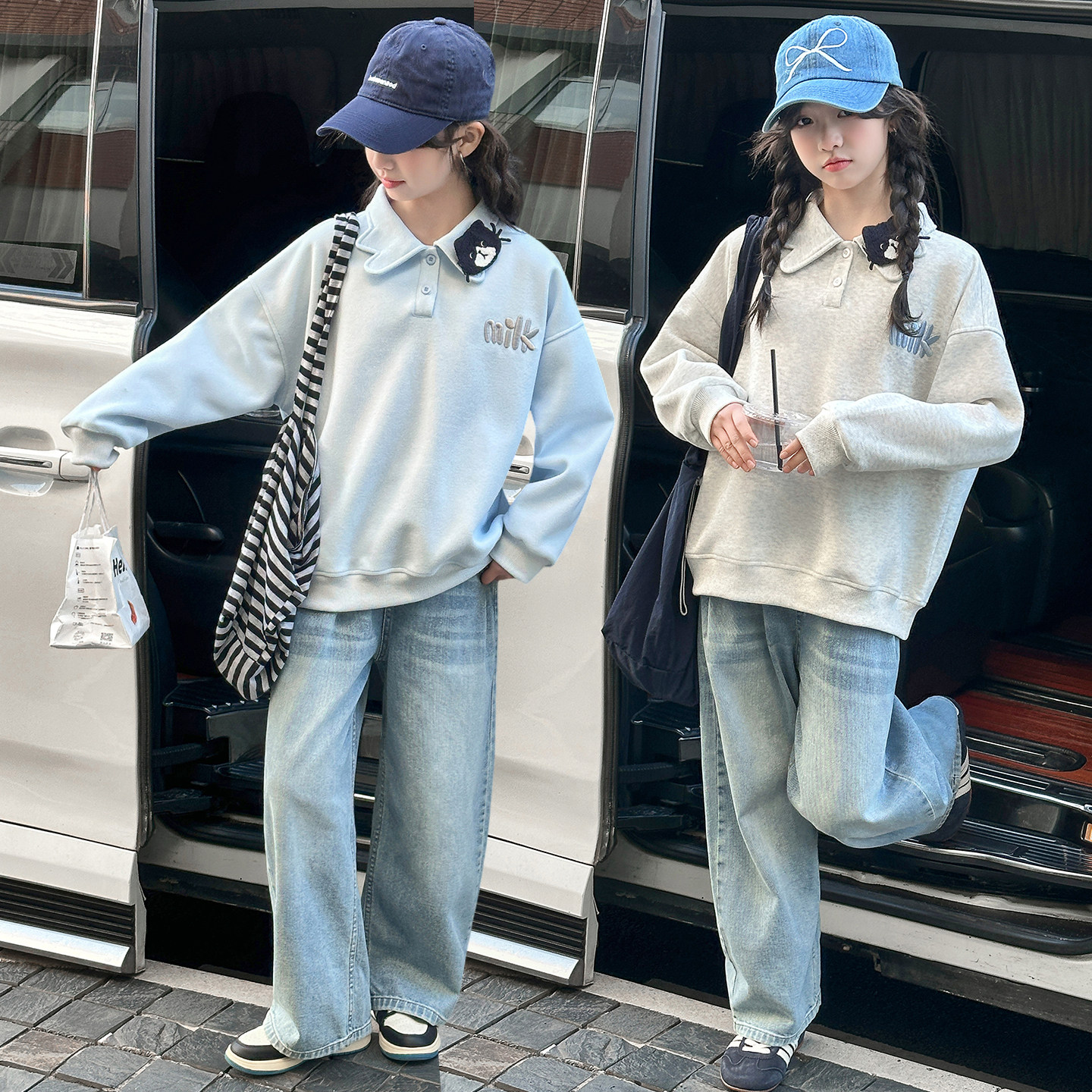 女大童翻领卫衣2026新款童装休闲风宽松POLO领上衣女童长袖打底衫,童装/婴儿装/亲子装,卫衣/绒衫,淘宝优惠券,粉丝福利购,淘宝优惠卷