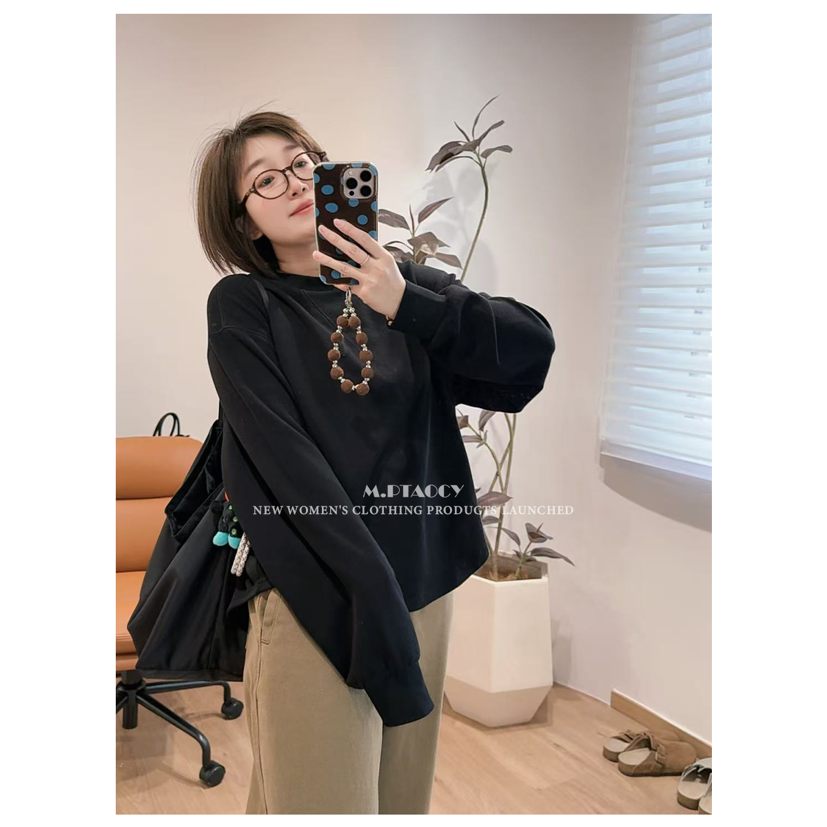 简约宽松卫衣纯色气质上衣