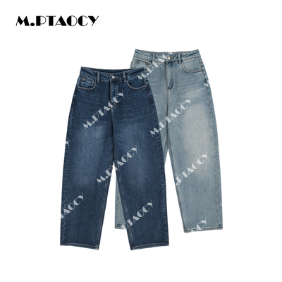 春夏雪花水洗哈伦牛仔裤女