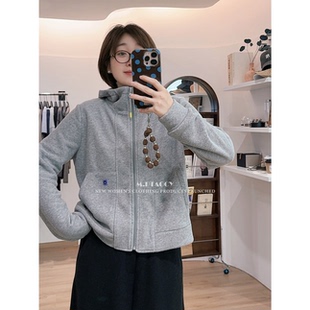 减龄开衫 云朵般亲肤体感 连帽拉链卫衣女1085 人手一件 桃桃家