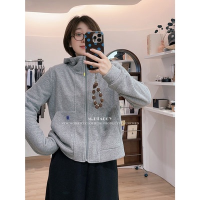 减龄休闲开衫连帽拉链卫衣女