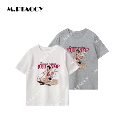 纯棉美式复古冲浪印花短袖t恤