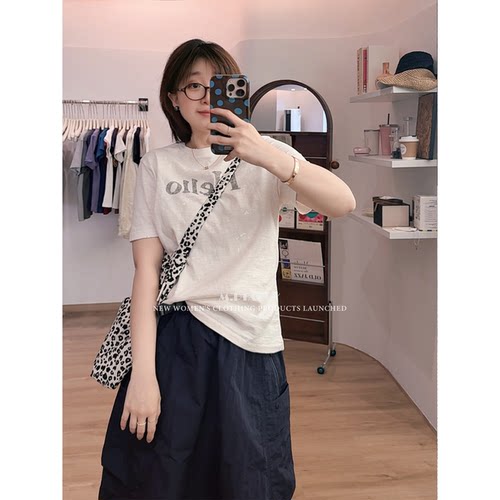 美式复古纯棉短袖T恤女