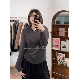 超级百搭拉链连帽卫衣外套女1118 立体剪裁 桃桃家 极简美学