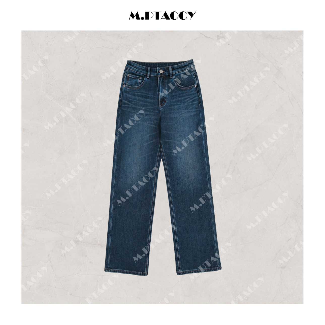 女士秋冬特绒直筒牛仔裤