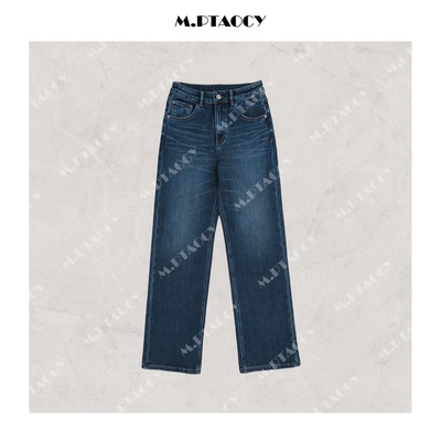 女士秋冬特绒直筒牛仔裤