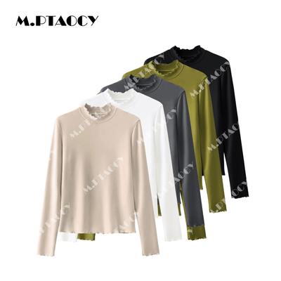 纯色云朵木耳边打底衫柔软舒适