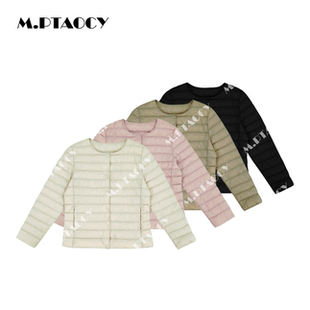 桃桃家 女士圆领轻薄保暖打底内胆90白鸭绒羽绒服775 暖洋洋