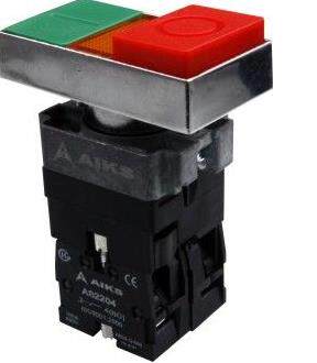 AIKS爱克斯按钮开关双位AS2204-11BD/B电压AC220V红绿双色