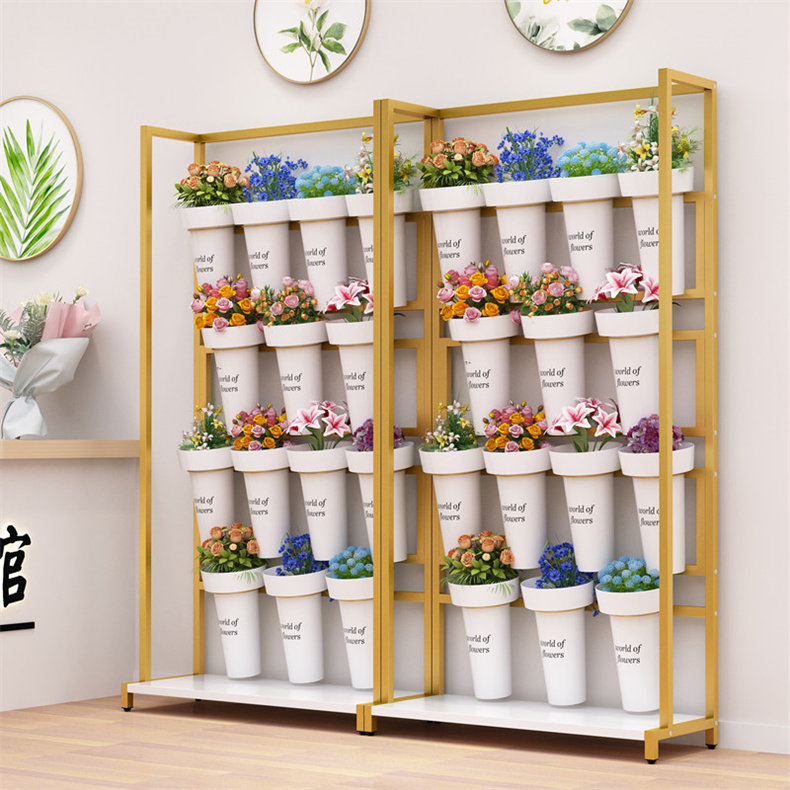 铁艺花店花架多层花束展示架超窄花盆架鲜花置物架落地花桶摆放架