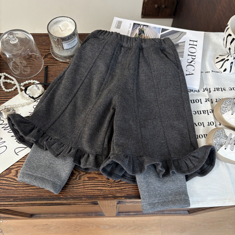 韩版童装秋冬女童毛呢裤