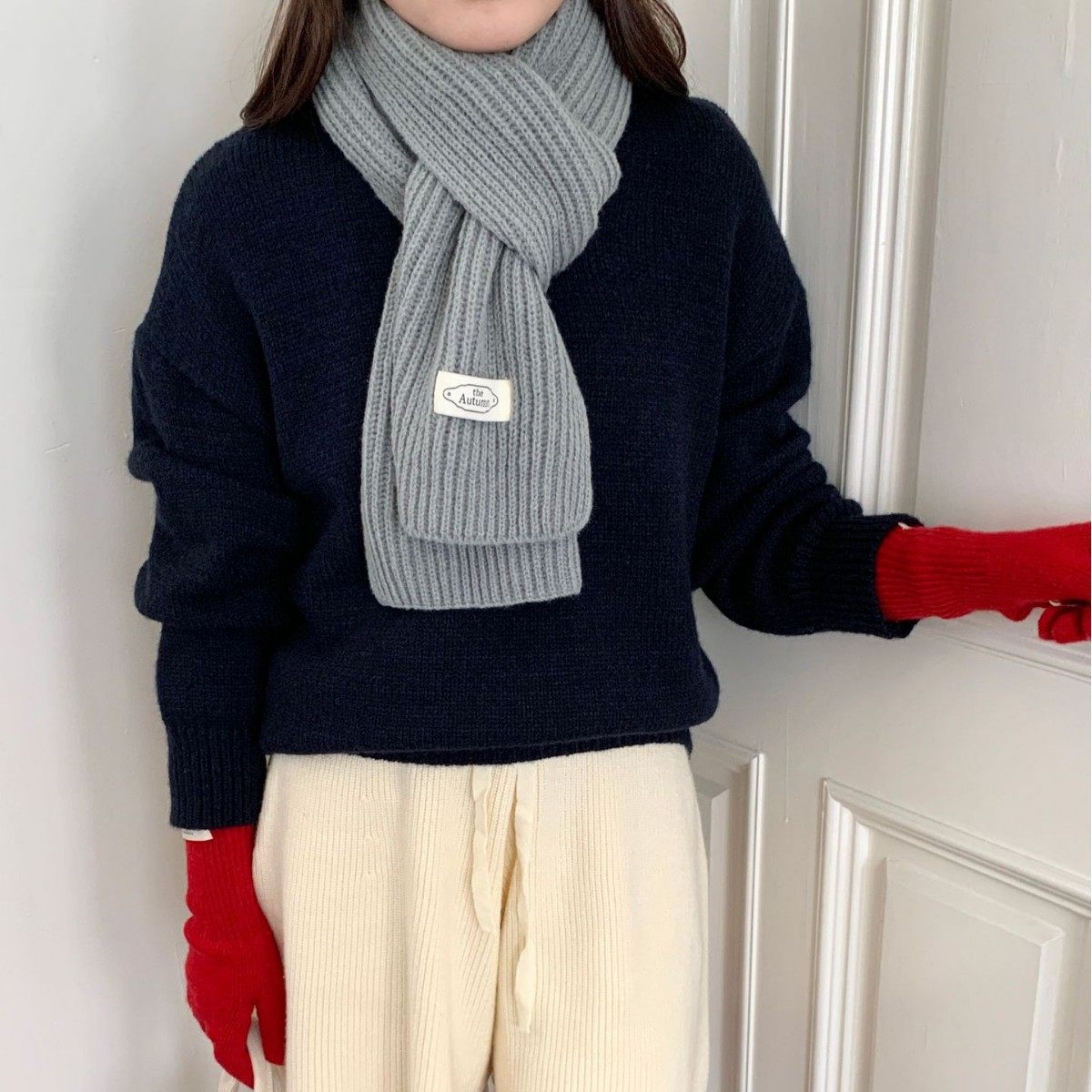 定制冬季男款围巾纯色抽条柔软针织围巾韩系情侣百搭时尚保暖围脖