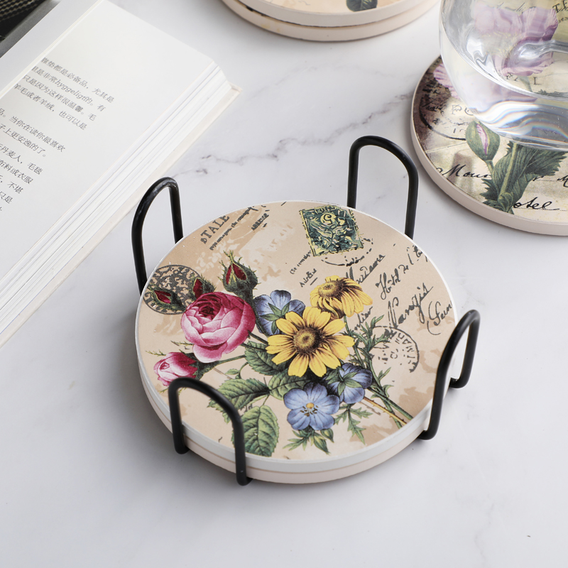 北欧套装陶瓷杯垫隔热吸水杯垫热水杯垫硅藻泥