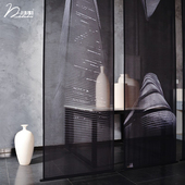 慕布卡轻奢隔断屏风帘茶室客厅玄关垂挂帘展厅软隔断帘垂直帘定制