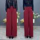 高级感长裤 红色羊毛裤 呢子裤 显瘦垂感休闲裤 女2025冬季 高腰阔腿裤