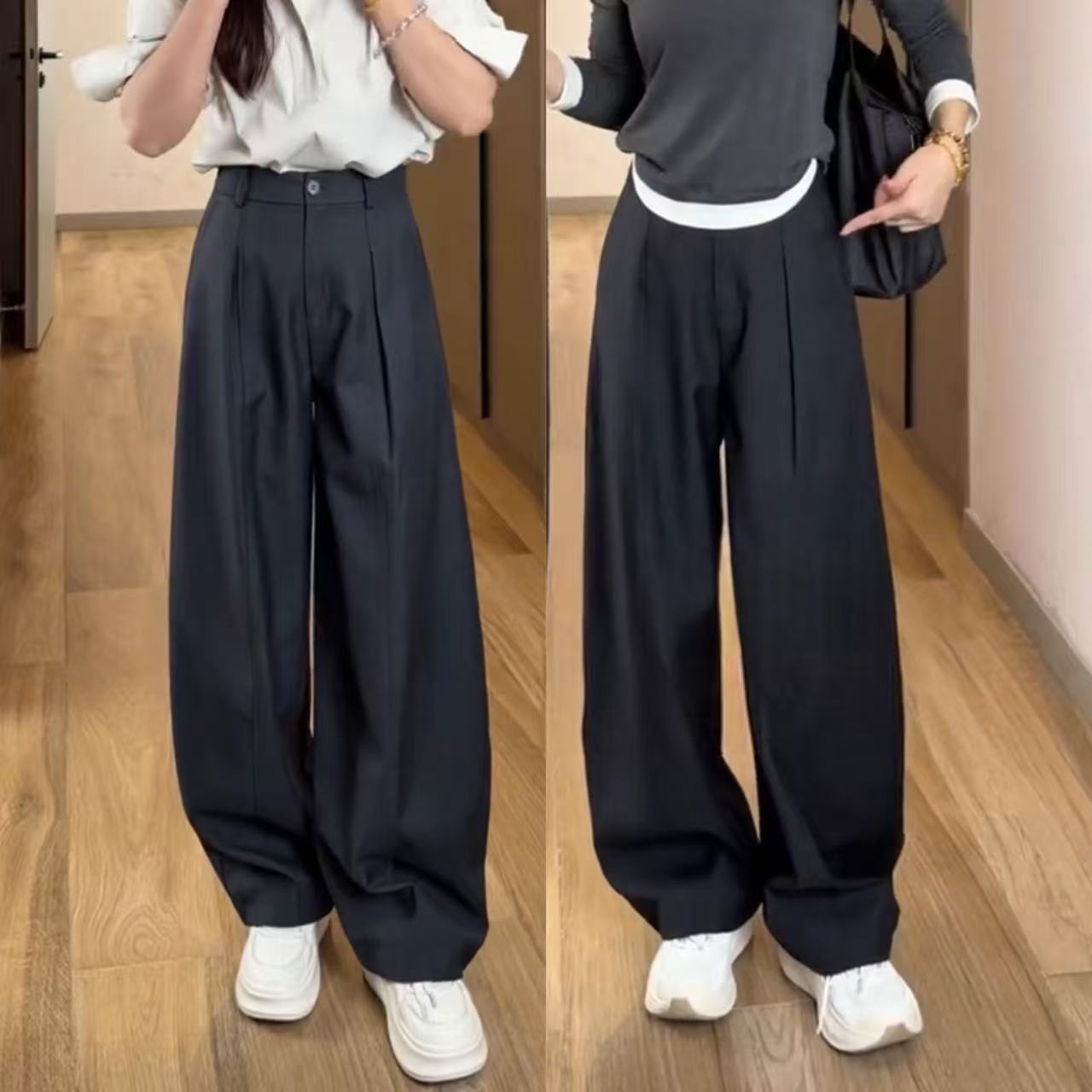 弯刀拖地裤女2026秋季新款西装裤