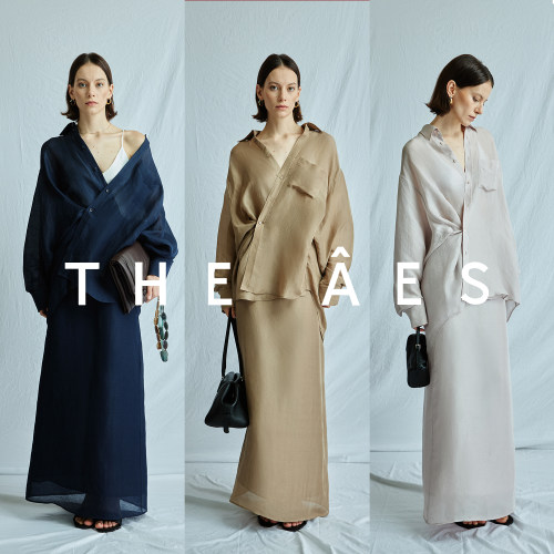 安上THE AES｜真丝亚麻中古斜襟老钱静奢风范 松弛衬衫半裙两件套