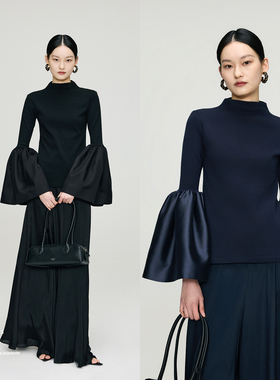 安上THE AES｜生动绮景 定格古典 真丝羊毛郁金香袖古董修身上衣