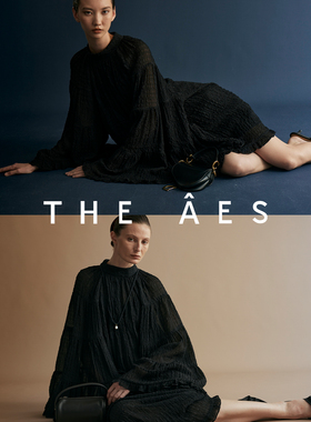 安上THE AES｜圣洁清朗稀有藤格纹真丝矜贵典范立裁显瘦连衣裙