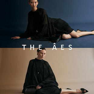 安上THE AES｜圣洁清朗稀有藤格纹真丝矜贵典范立裁显瘦连衣裙