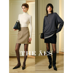 安上THE 立体短绒感ROW羊绒羊毛短裙漫步雪域掠影 AES雪映流光