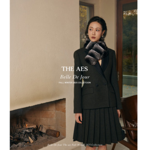 百褶裙套 美利奴羊毛古典沙漏显瘦西装 安上THE AES｜尊贵摩登迷人
